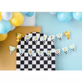 Happy Birthday feliratos girland versenykupával - 250 cm
