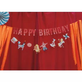 Cirkuszos Happy Birthday Girland - 275 cm