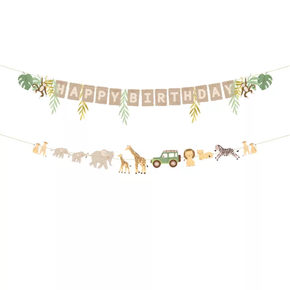 Happy Birthday girland - Safari 180 cm