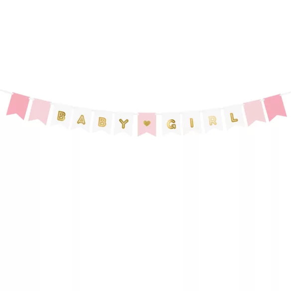 "Baby Girl" babaváró buli girland - light pink