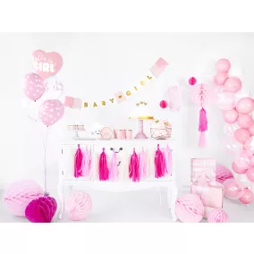 "Baby Girl" babaváró buli girland - light pink