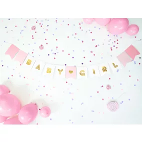 "Baby Girl" babaváró buli girland - light pink