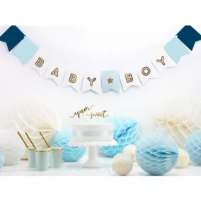 "Baby Boy" babaváró buli girland - sky blue