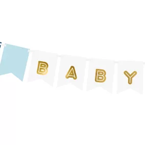 "Baby Boy" babaváró buli girland - sky blue