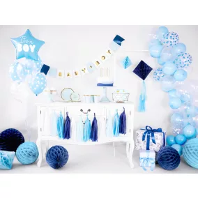 "Baby Boy" babaváró buli girland - sky blue