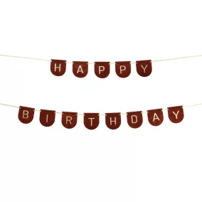 Filc Zászlófüzér - Happy Birthday - Barna - 3 m
