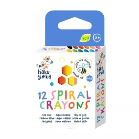   Haku Yoka Színes spirálozott felületű méhviaszos zsírkréta - 12 db-os