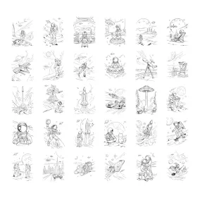   Kidywolf mintafüzet K-Draw Pad rajztáblához - Galaxis - Galaxy