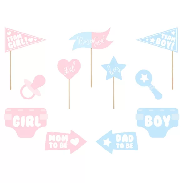 Baba nemét felfedő fotó kellékek - 11 részes szett