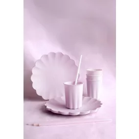 Műanyag pohár fodrokkal 220 ml - lila - 4 db-os csomag