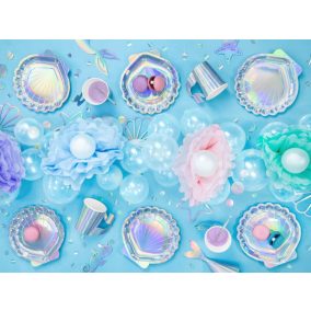 Sellős irizáló party poharak - 220 ml 6 db-os csomag