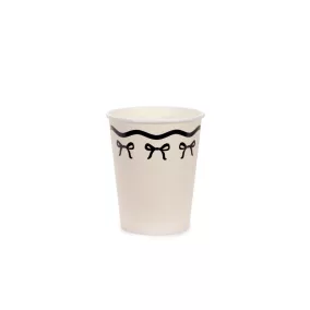 Papírpohár masnival - cream-black - 6 db-os csomag