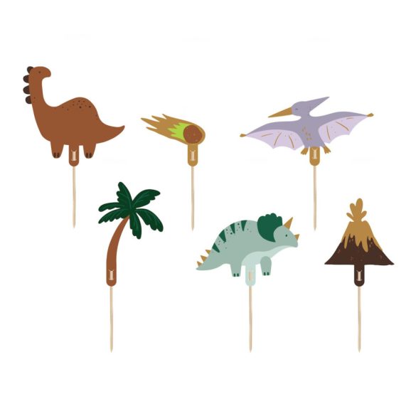 Dinoszauruszos sütibeszúró - 6 db-os szett
