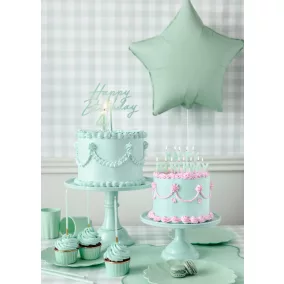 Akril tortadísz "Happy Birthday" zöld -16 -5 cm