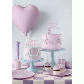 Akril tortadísz "Happy Birthday" lila -16 -5 cm