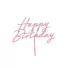 Akril tortadísz "Happy Birthday" light pink -16 -5 cm