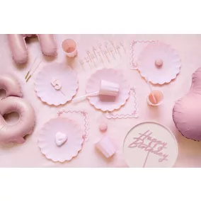   Akril tortadísz "Happy Birthday" light pink -16 -5 cm