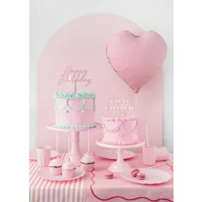   Akril tortadísz "Happy Birthday" light pink -16 -5 cm