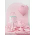 Akril tortadísz "Happy Birthday" light pink -16 -5 cm