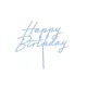 Akril tortadísz "Happy Birthday" halványkék -16 -5 cm