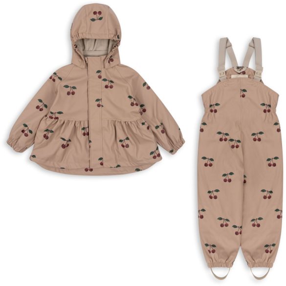 Konges Slojd Thermo Bélelt esőkabát+nadrág szett - Cherry blush 3 év
