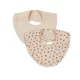 Konges Slojd Pamut előke fodrokkal 2 db-os szett - Krémfehér/Virágzás