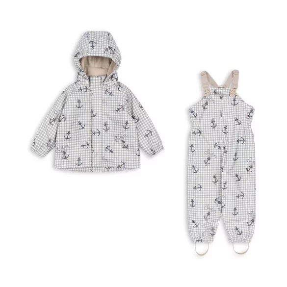 Konges Slojd Thermo Bélelt esőkabát+nadrág szett - Sailor Check 12 hó