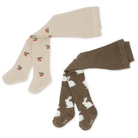 Konges Slojd Nyuszi / Cherry harisnya - 2 db-os szett 56-62