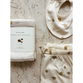 Konges Slojd Textilpelenka - Citrom - 3 db-os szett