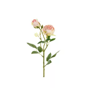   Mûvirág - Rózsa két bimbóval - 55 cm - világos púderrózsaszín