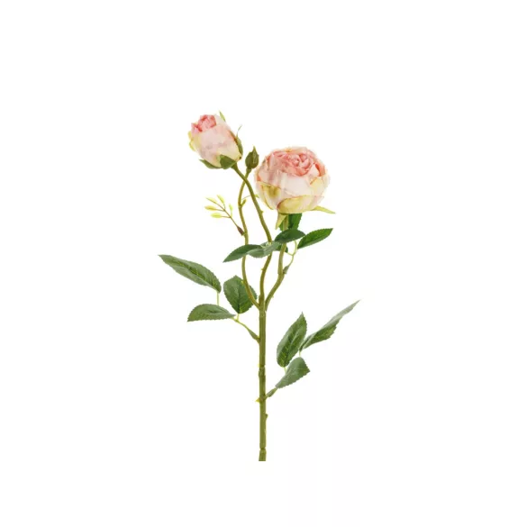 Mûvirág - Rózsa két bimbóval - 55 cm - világos púderrózsaszín