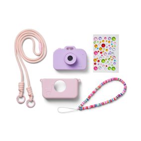   Lalarma Gyerek kamera szett ékszerdobozzal és matricákkal - Pink/Lila