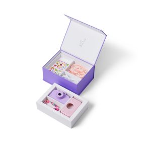   Lalarma Gyerek kamera szett ékszerdobozzal és matricákkal - Pink/Lila