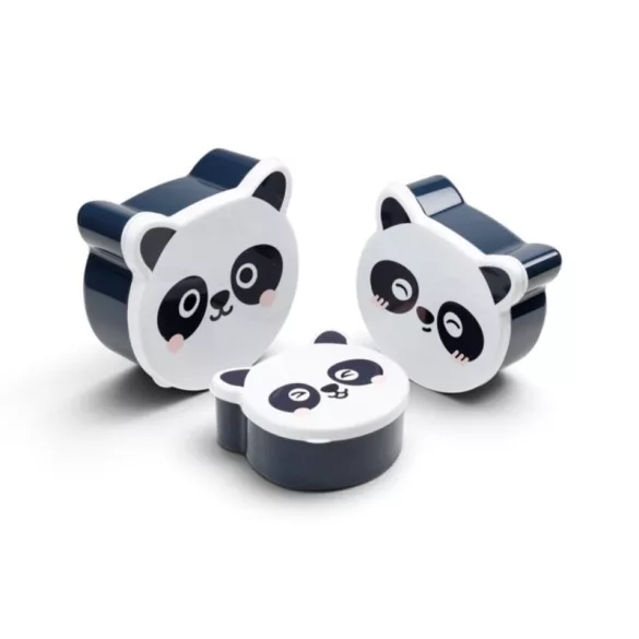 Formatervezett Uzsonnás Doboz Szett - 3 db - Panda