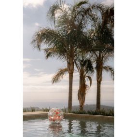 Little Dutch felfújható 3D strandlabda - Pink Flowers