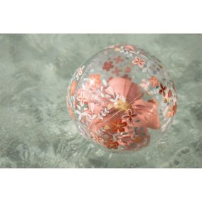 Little Dutch felfújható 3D strandlabda - Pink Flowers