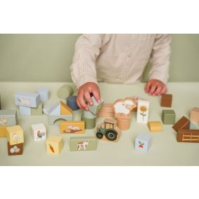   Little Dutch Fa építőkockák dobozban (50 db) - Little Farm