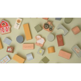   Little Dutch Fa építőkockák dobozban (50 db) - Little Farm