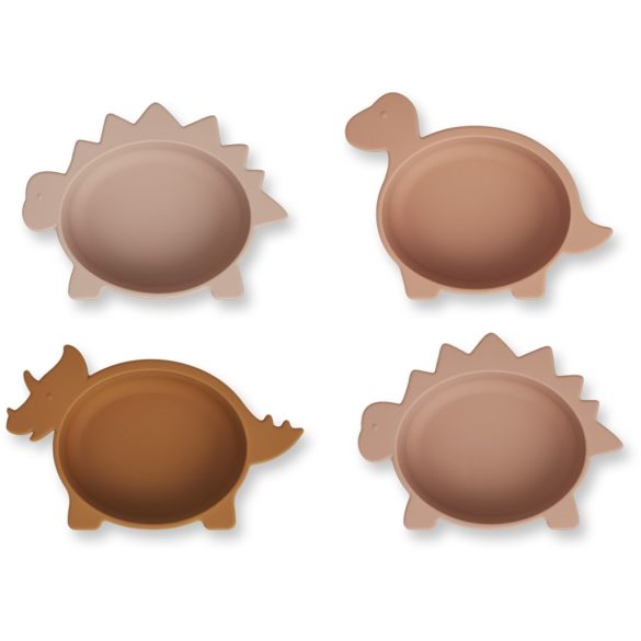 Liewood Iggy Mélytányér - 4 db-os szett - Dino rose multi mix