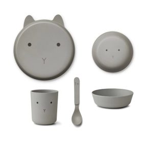 Liewood Brody Étkészlet 4 db-os szett -Nyuszi - Púderkék