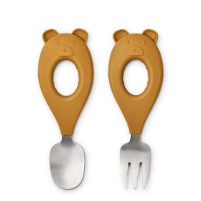   Liewood Stanley baba evőeszköz készlet - Maci Arany karamell