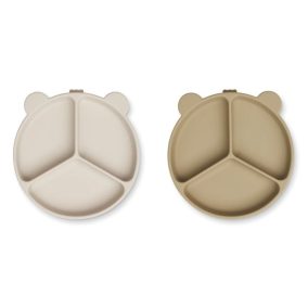 Liewood Csúszásmentes osztott tányér - Homok/Bézs - 2db