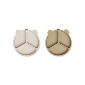   Liewood Csúszásmentes osztott tányér - Kék/Púderkék - 2db