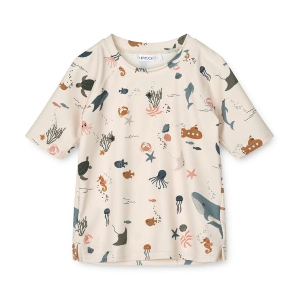 Liewood Noah UV szűrős rövid ujjú fürdőruha - Tengeri állatok 116