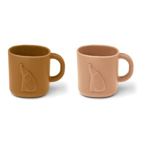   Liewood Chaves elefánt és zsiráf - 2 db-os szett - toszkán rózsa/arany karamell