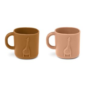   Liewood Chaves elefánt és zsiráf - 2 db-os szett - toszkán rózsa/arany karamell
