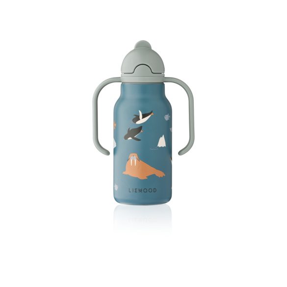Liewood Kimmie szívószálas itatókulacs - Arctic Sea / Ocean view - 250ml
