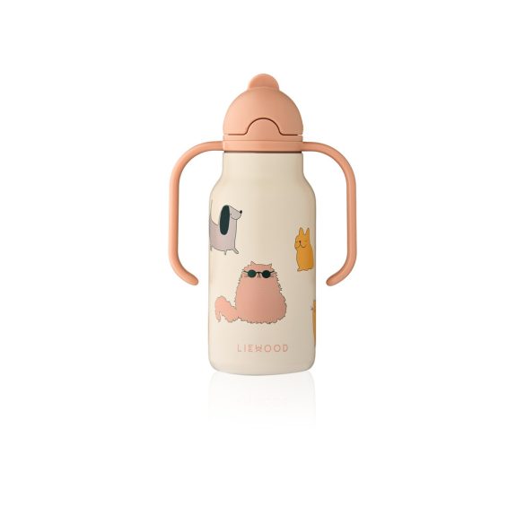 Liewood Kimmie szívószálas itatókulacs - Cats and Dogs - 250ml