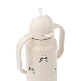   Liewood Kimmie szívószálas itatókulacs - Mini panda / Sandy - 250ml