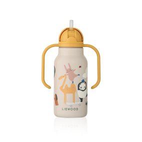   Liewood Kimmie szívószálas itatókulacs - Around the world - 250ml